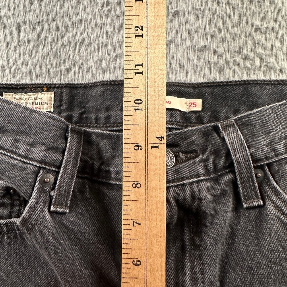 Levis Jeans Womens 25 Baggy Dad W25 L30 Black Washed High Rise‎ Straight Relaxed - Picture 7 of 16